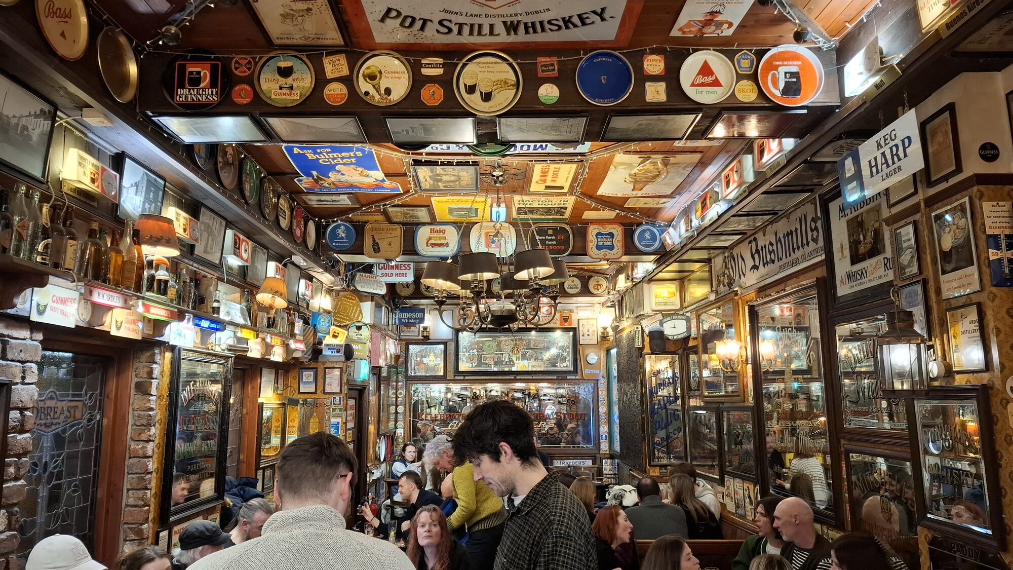 Inside The Duke of York, walls covered in memorabilia