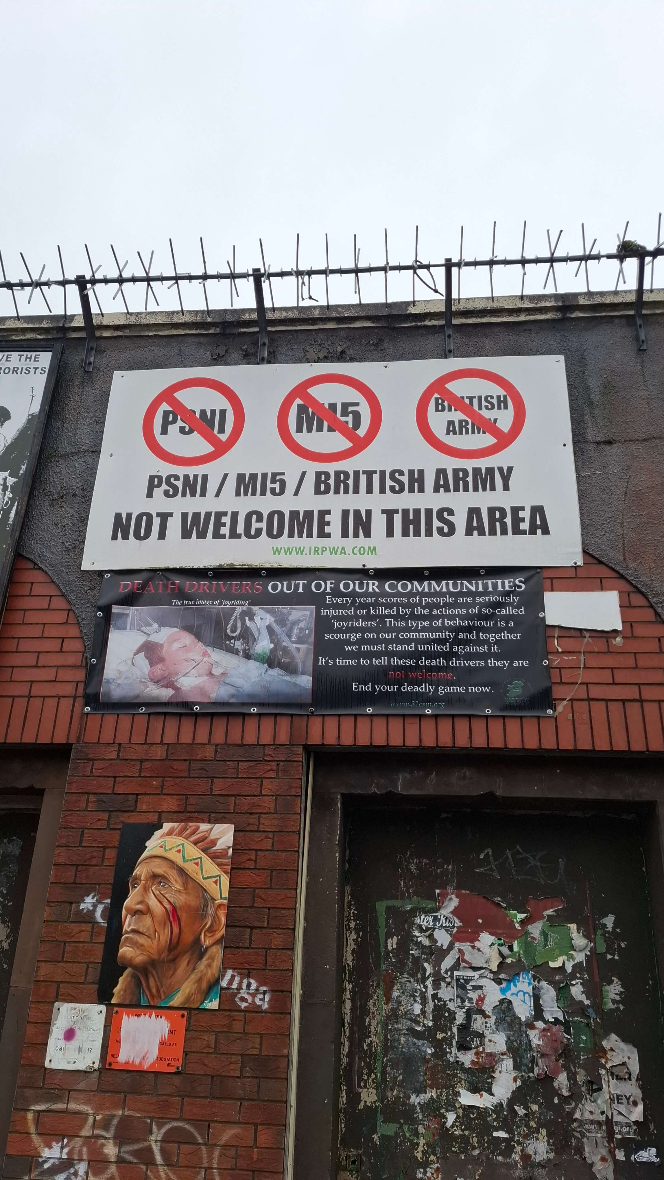 PSNI / MI5 / British Army not welcome sign