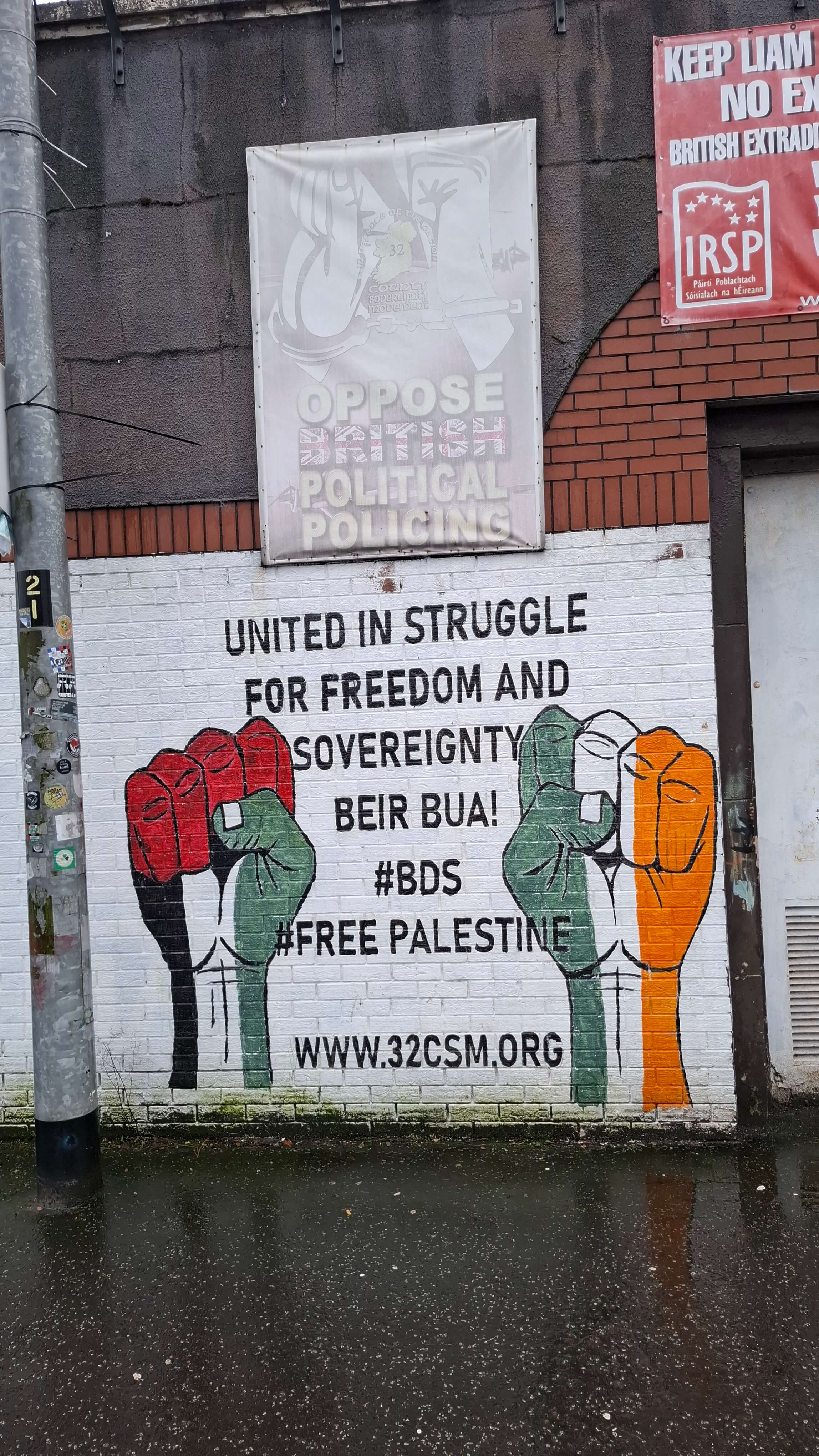 Free Palestine solidarity mural