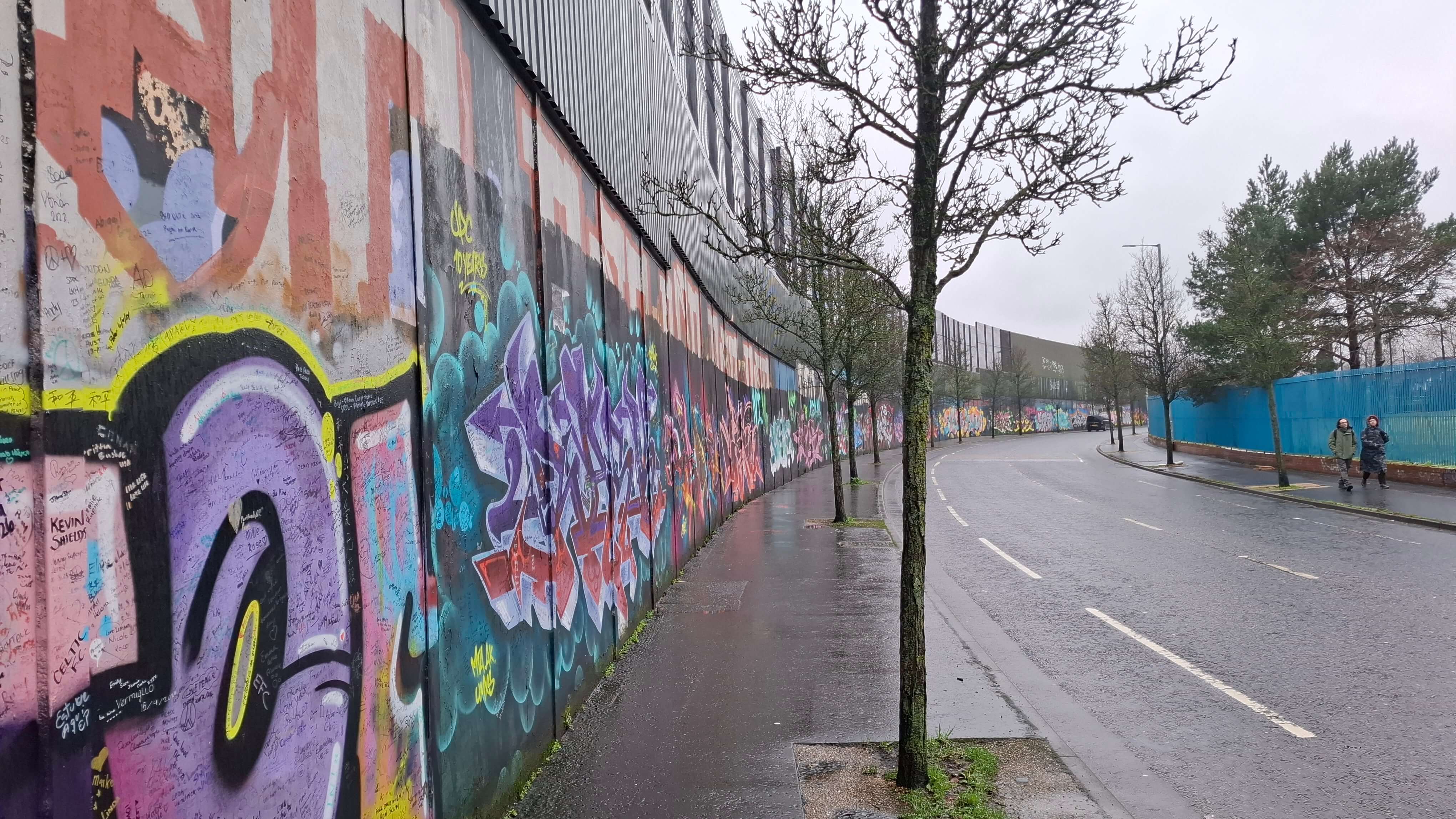 The Peace Wall, stretching for miles