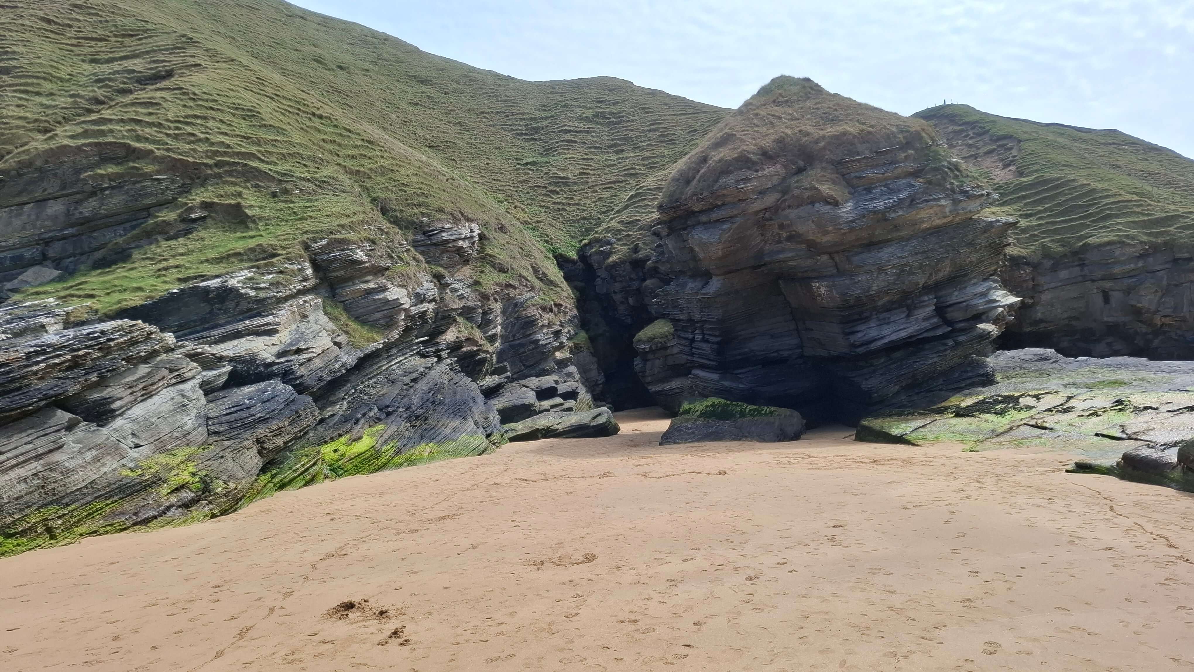 Rugged rocks framing the beach