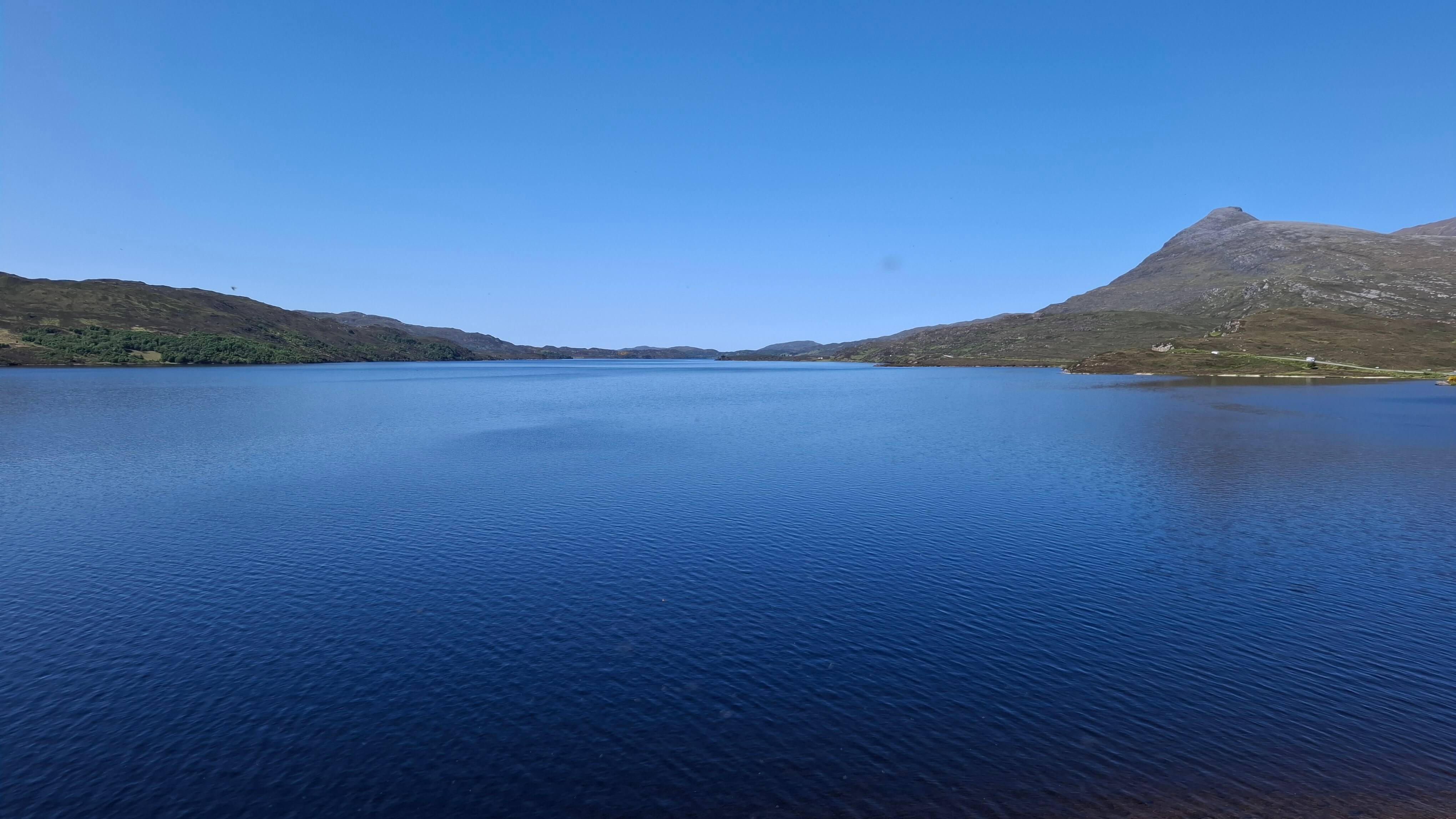 Ardvreck Castle under blazing sunshine