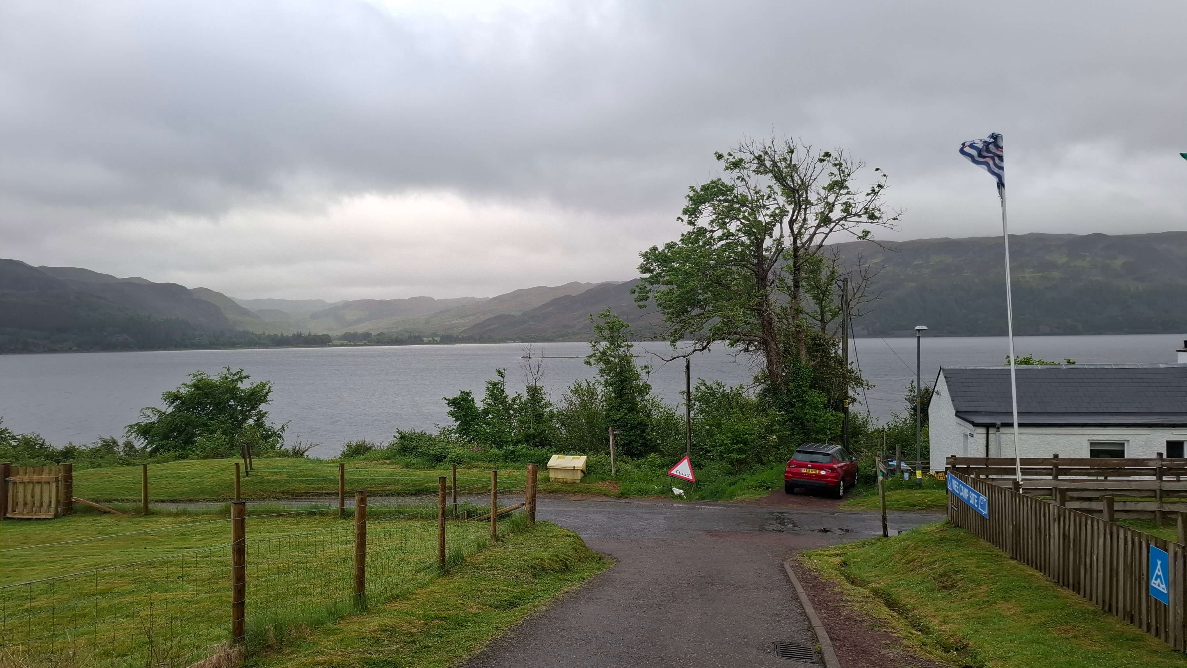 Arriving at The Wee Campsite, Lochcarron