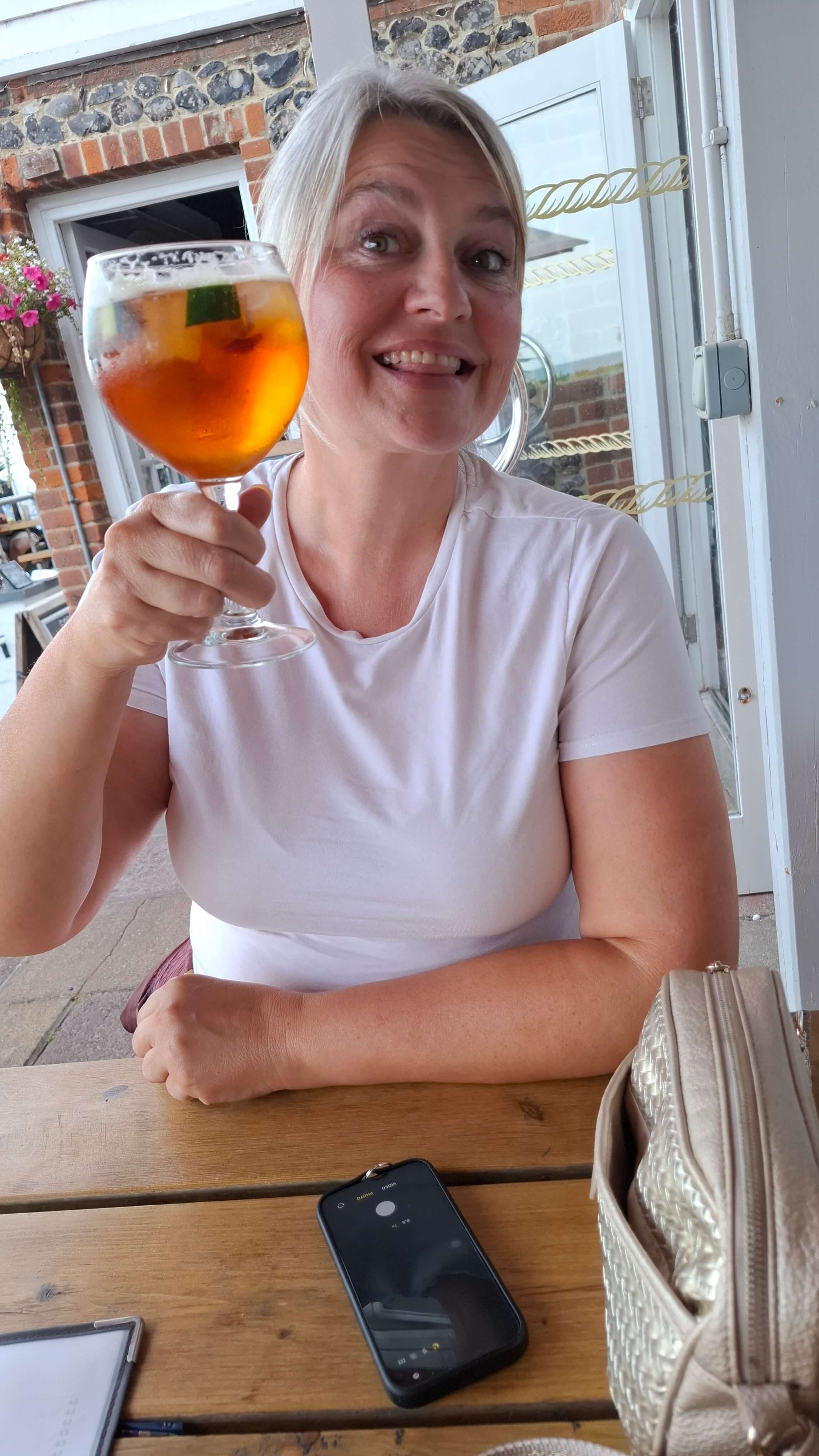 Mel with her Pimms