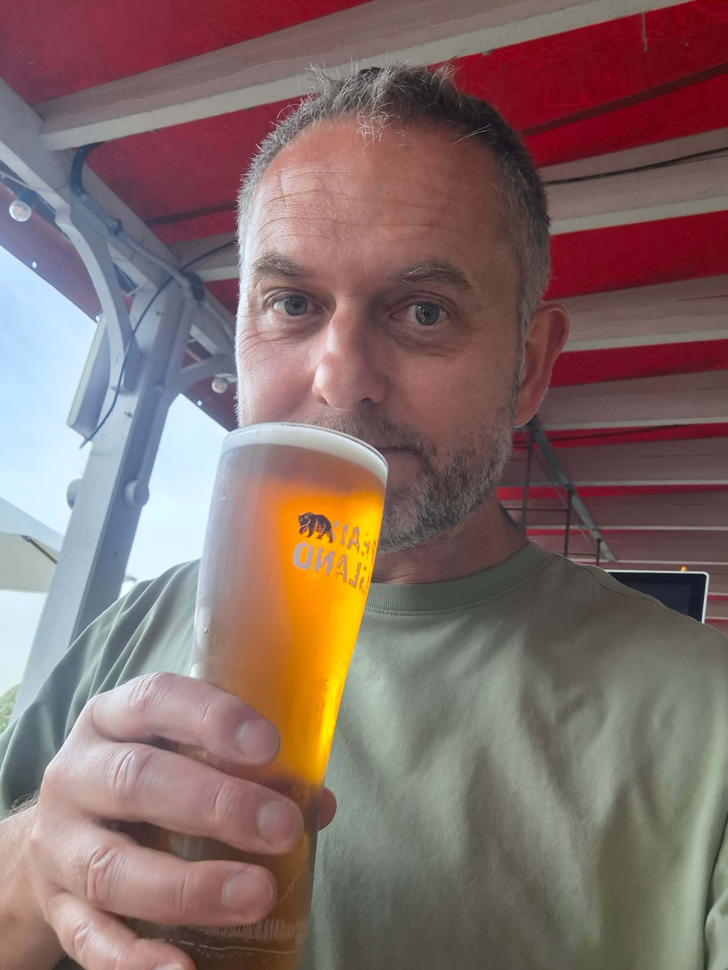Danny with his pint of IPA