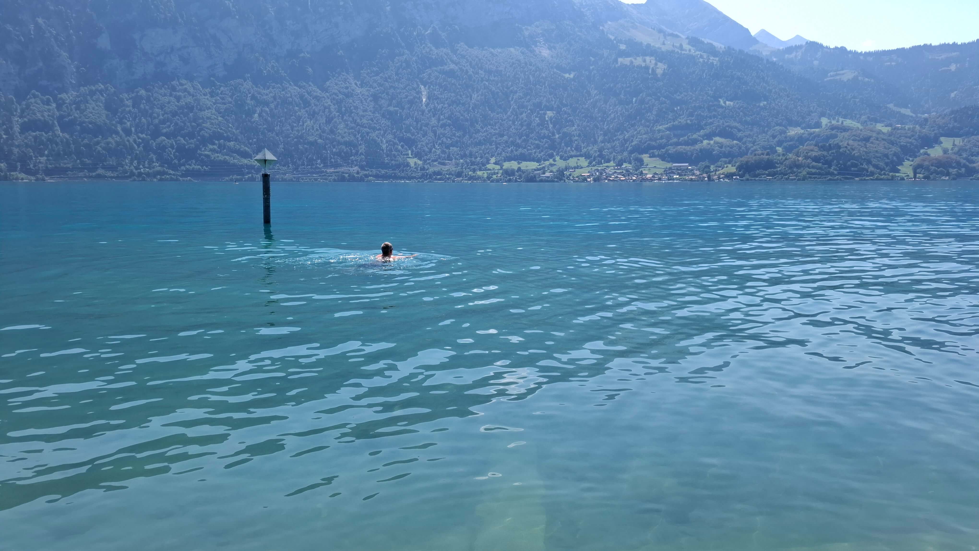 Lake Thun surrounding mountain backdrop