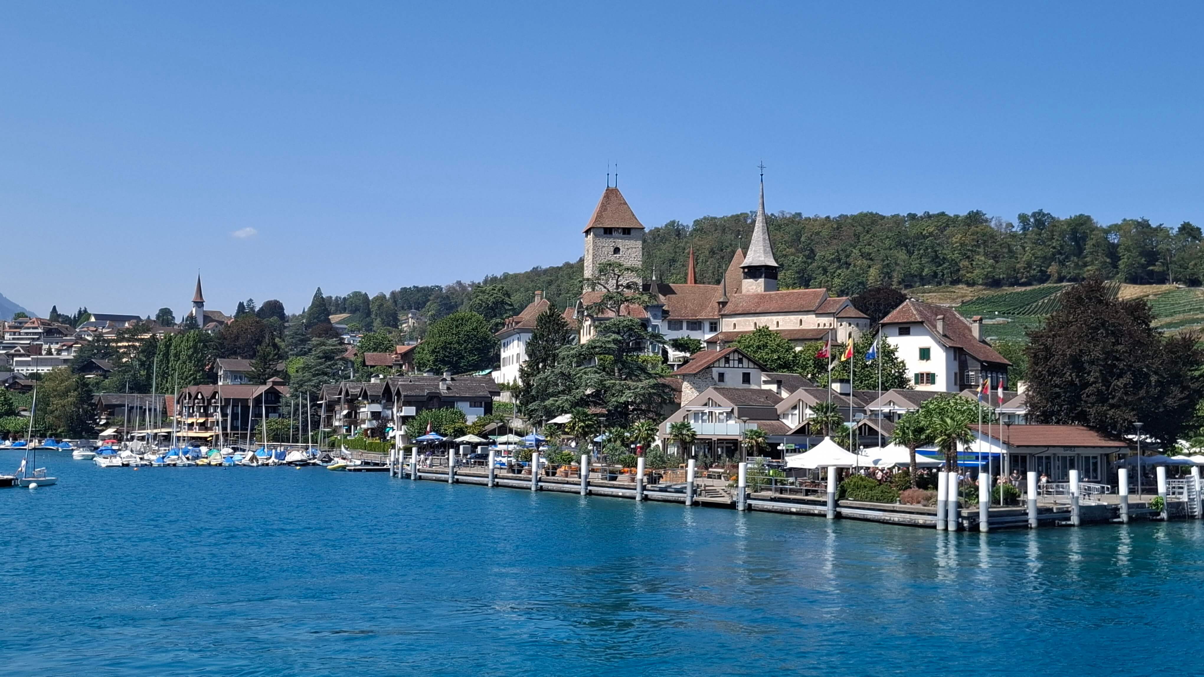 Arriving at Spiez bay