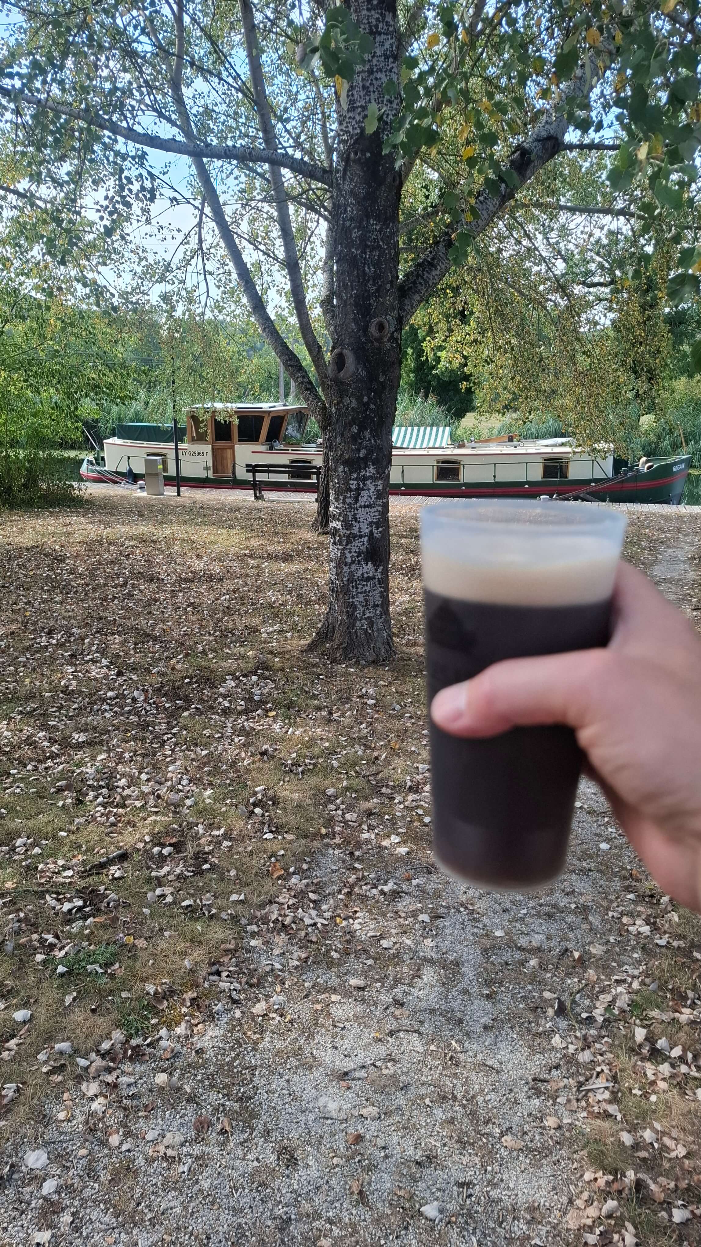 A well-earned beer by the river