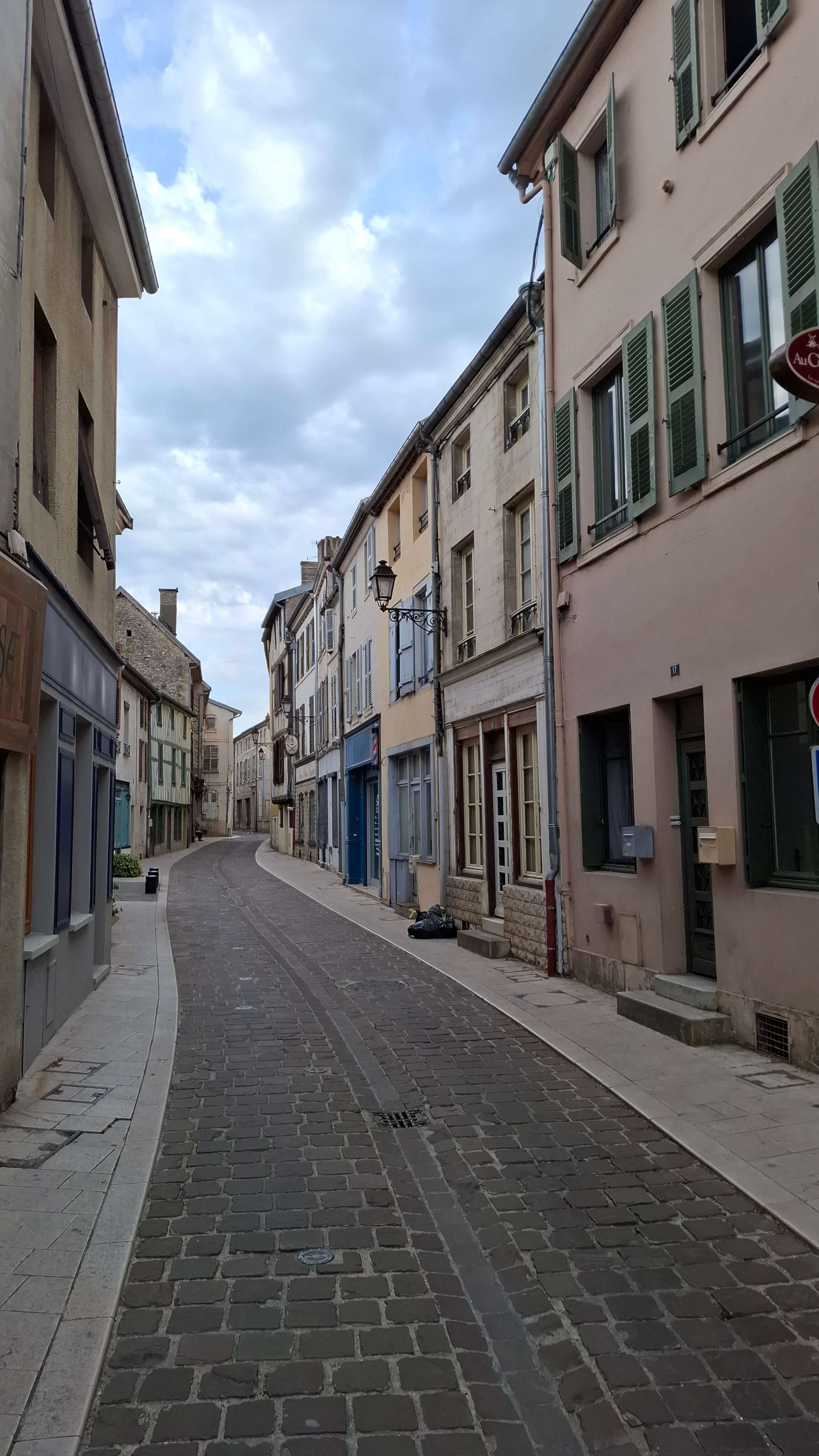 A quiet cobbled street in the old town