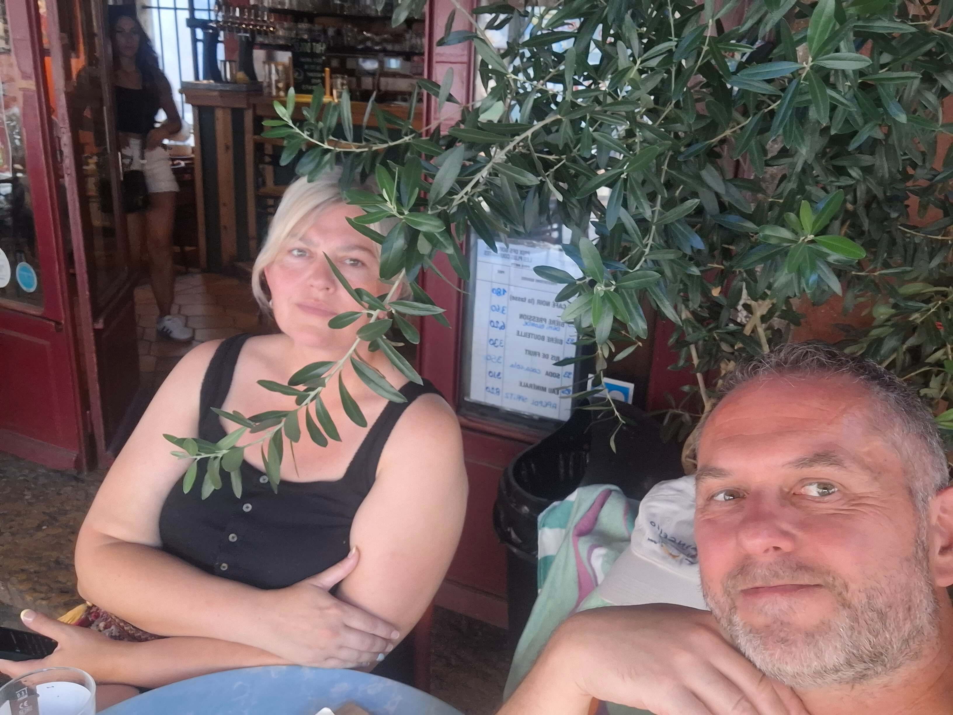 A well-earned beer at Café Des Arts