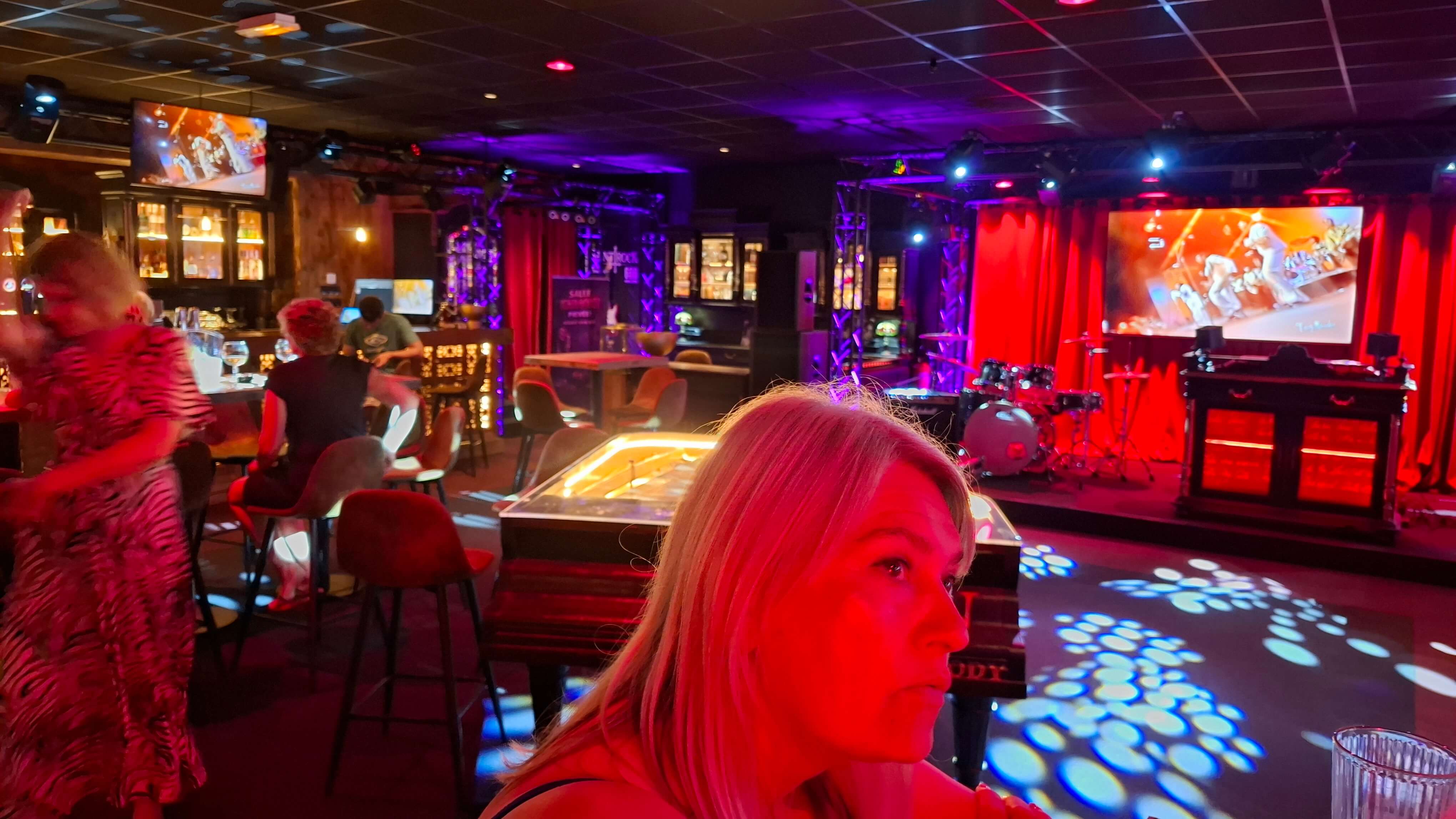 The venue lit up for the evening