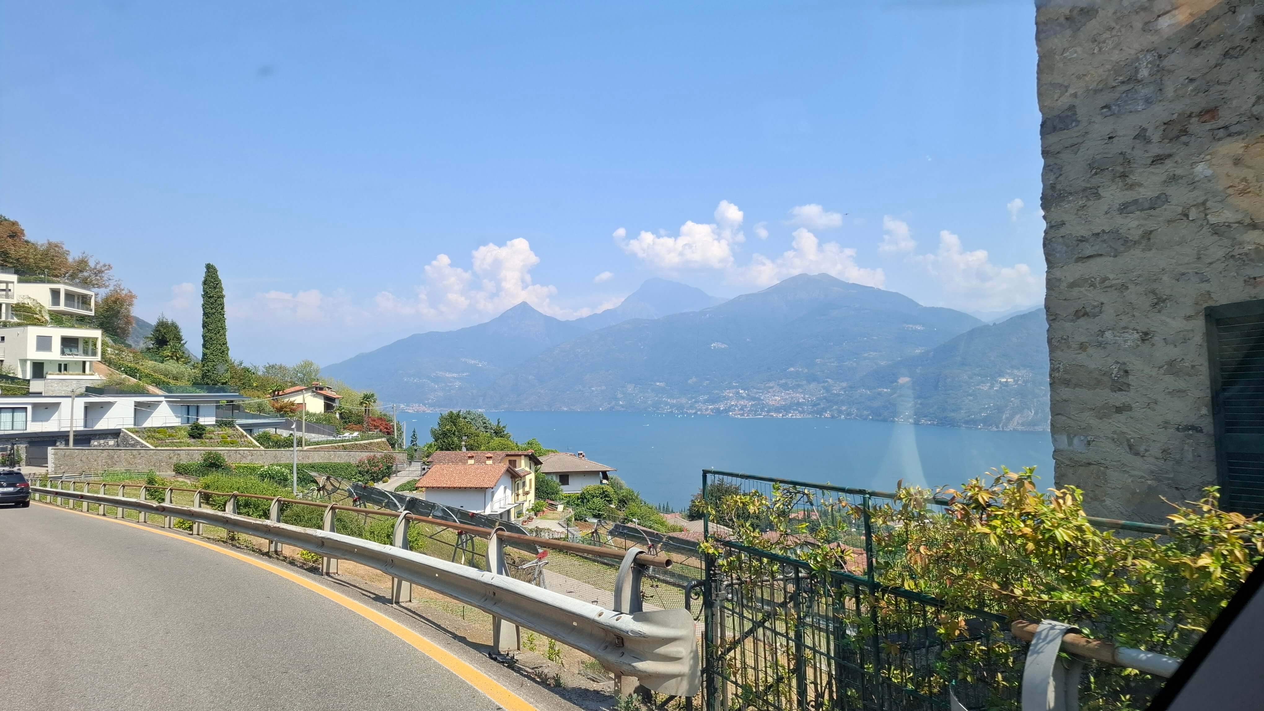 Winding road along Lake Como