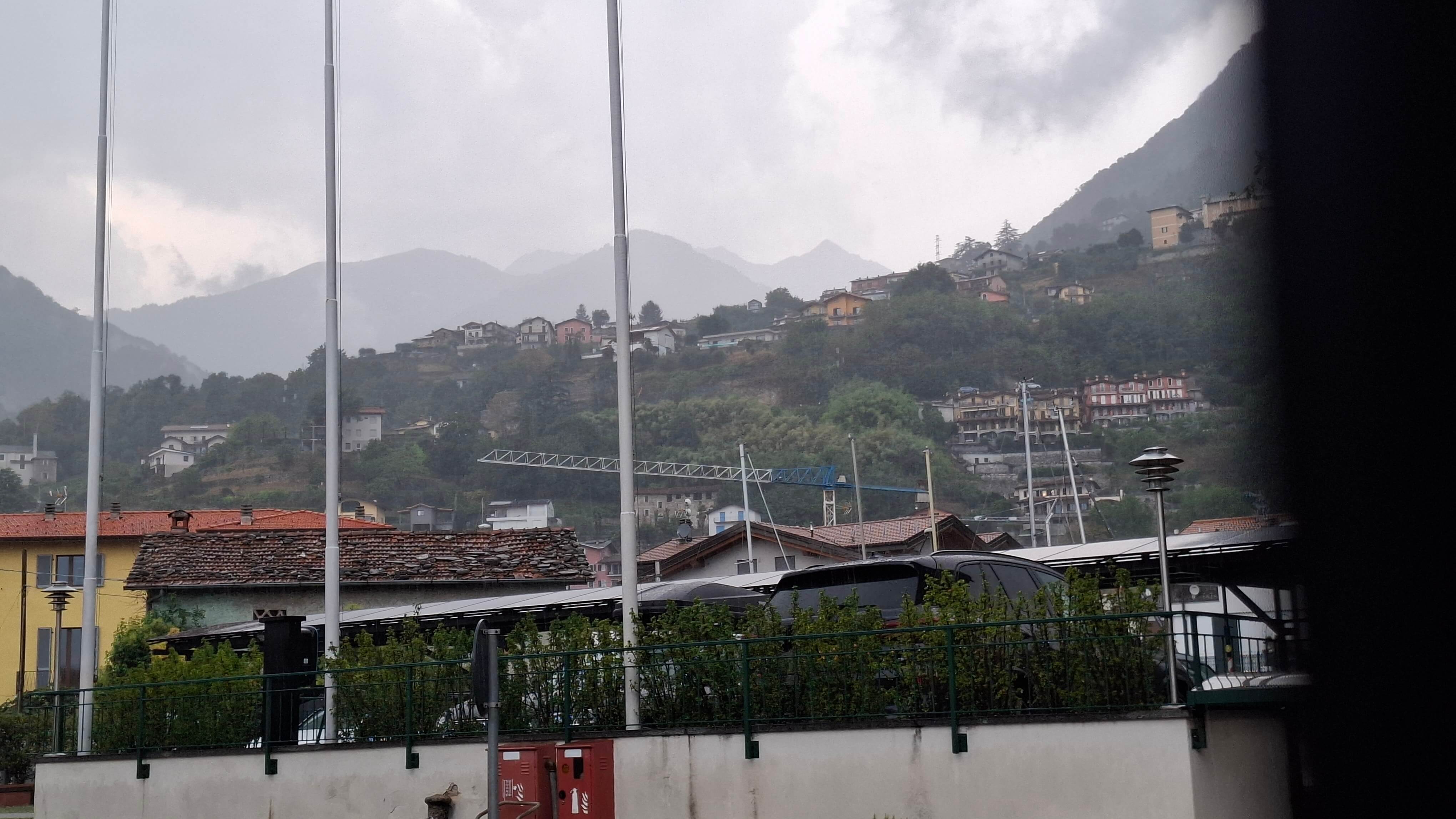 Dark storm approaching Lake Como