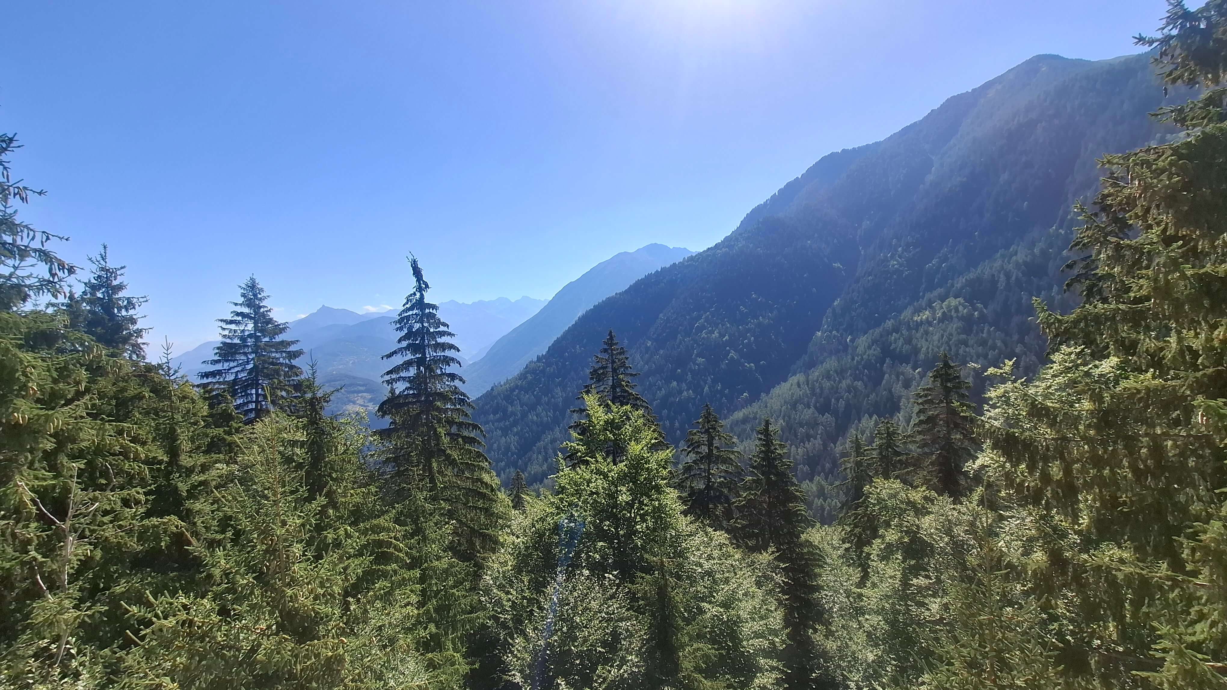 Mountain road towards Swiss border