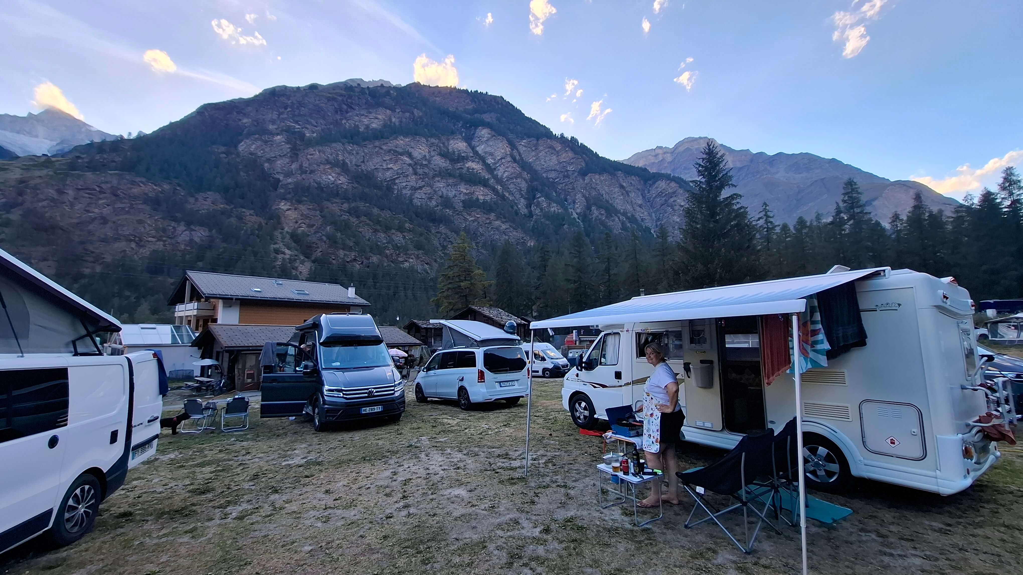 Mountain view from campsite pitch