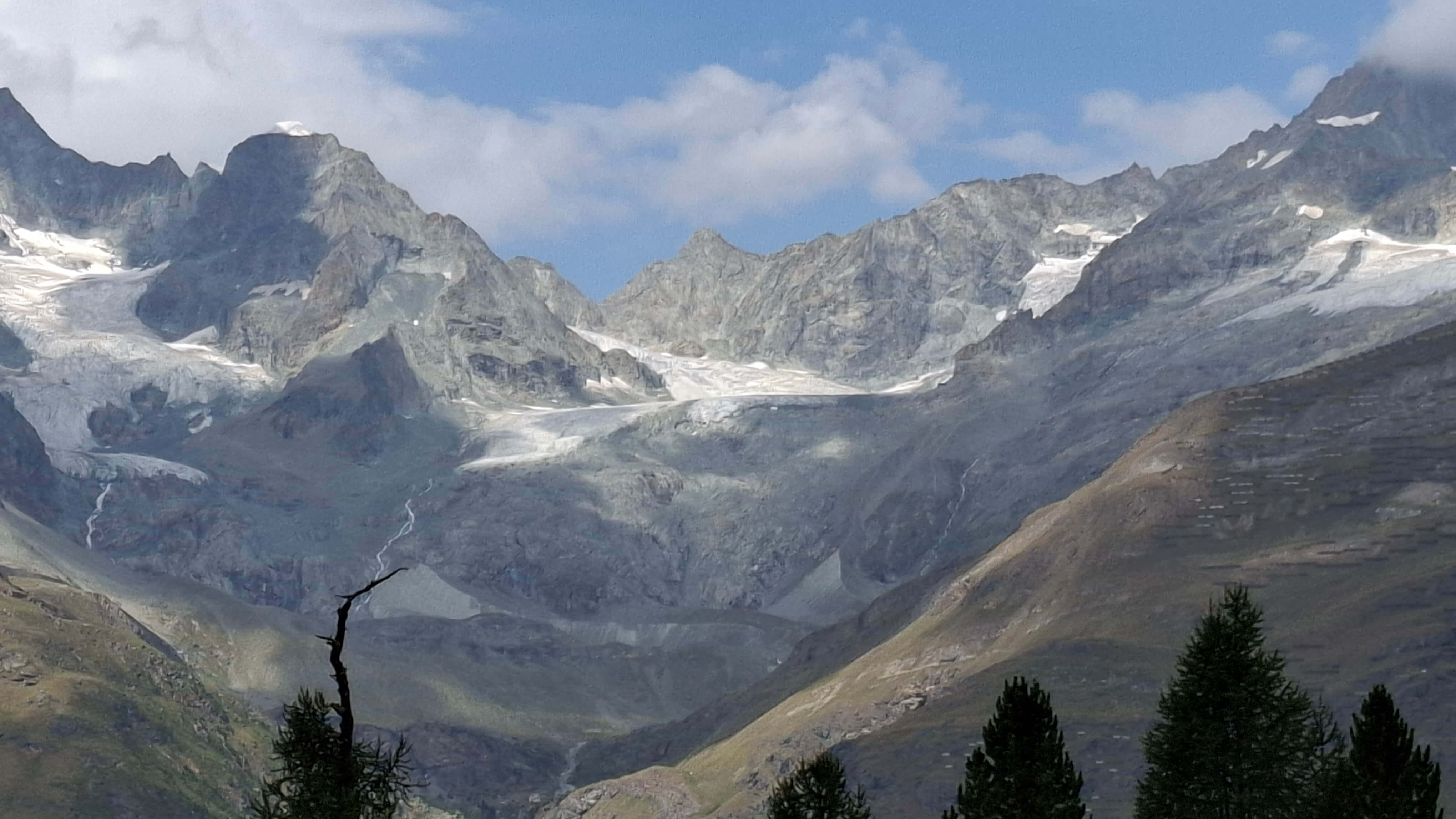 High mountain trail path