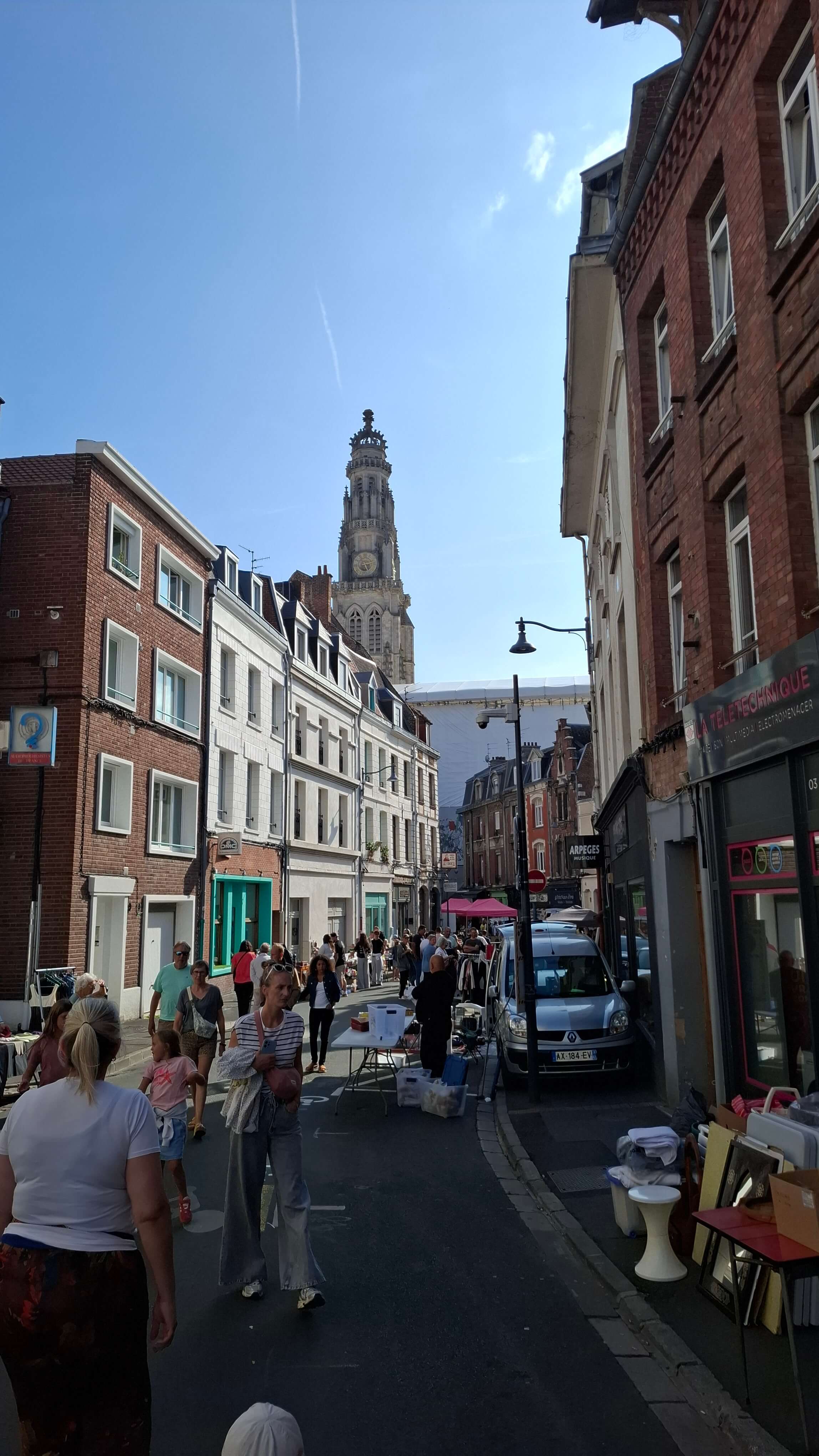 Bustling market in Grand Place Arras