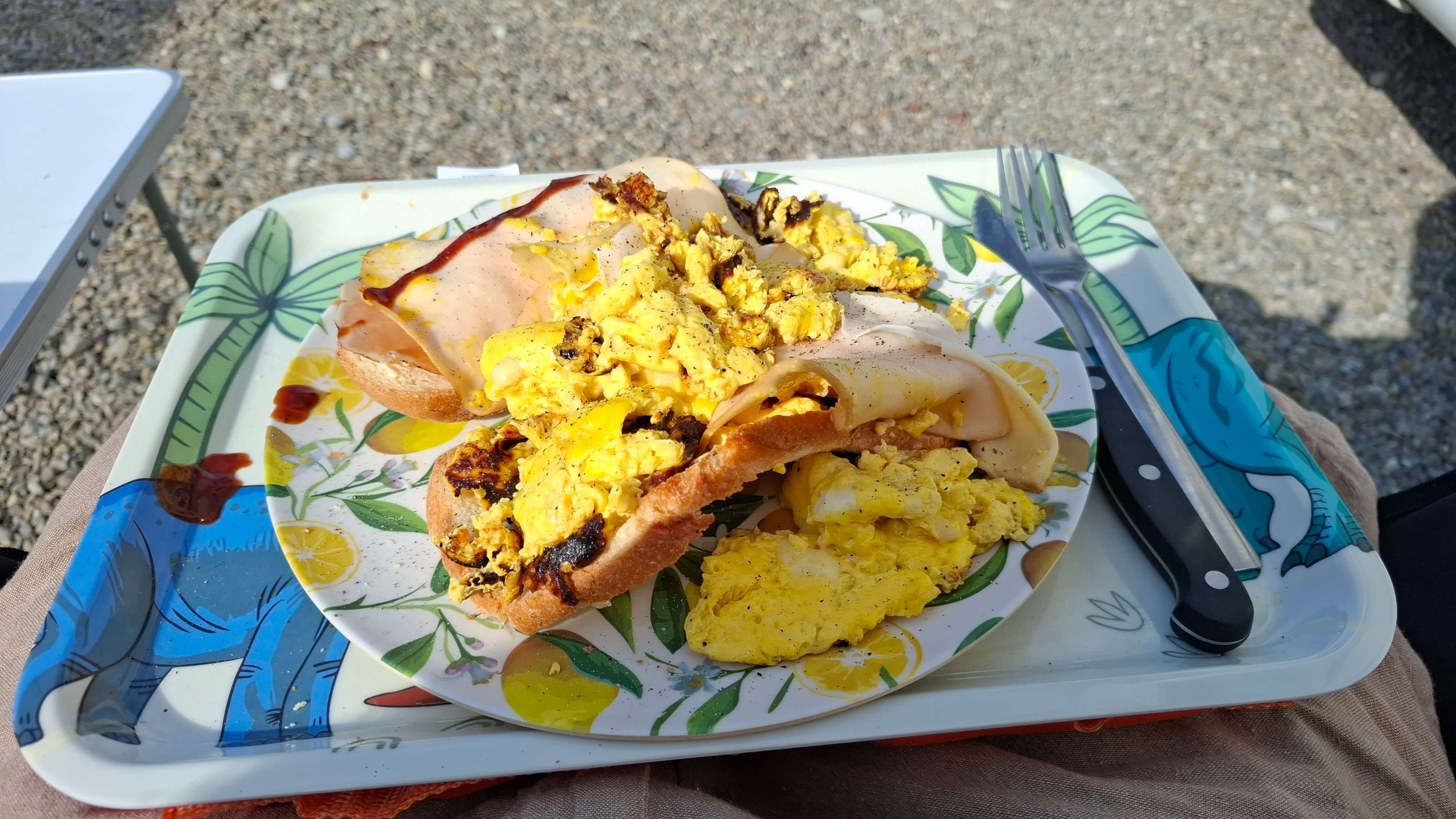 Breakfast omelette overlooking the Rhine